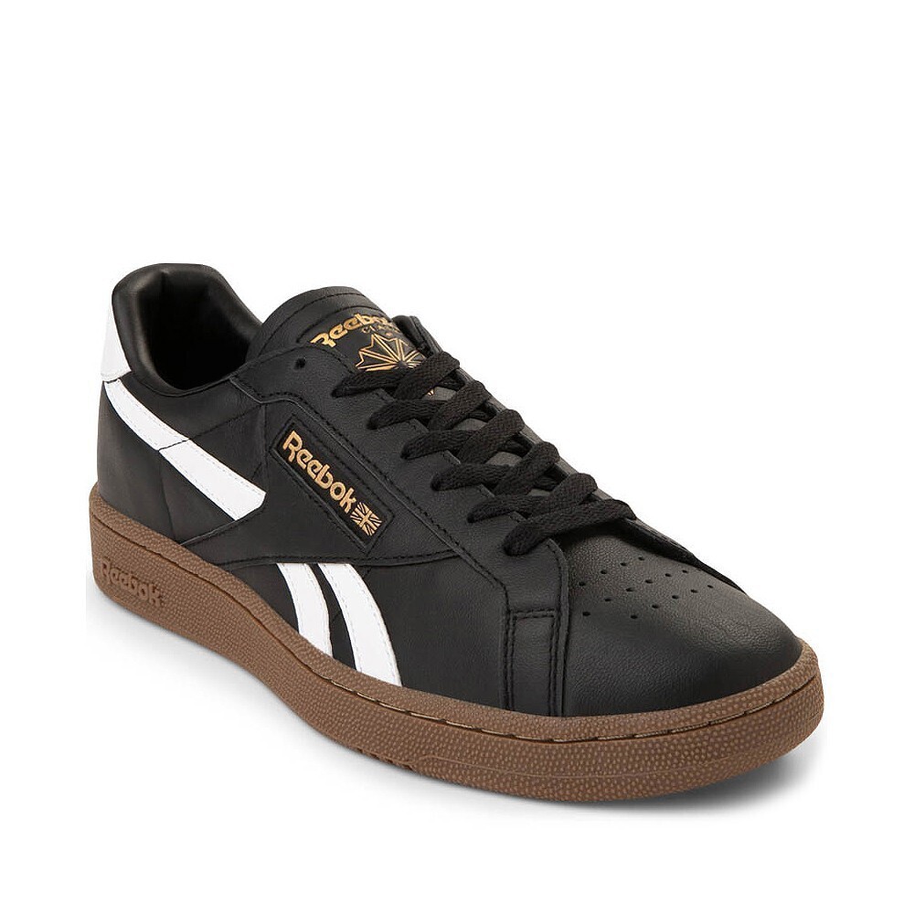 Reebok Club C Grounds Sneakers Mens 9 Black Faux Leather Lifestyle Shoes GAL1714